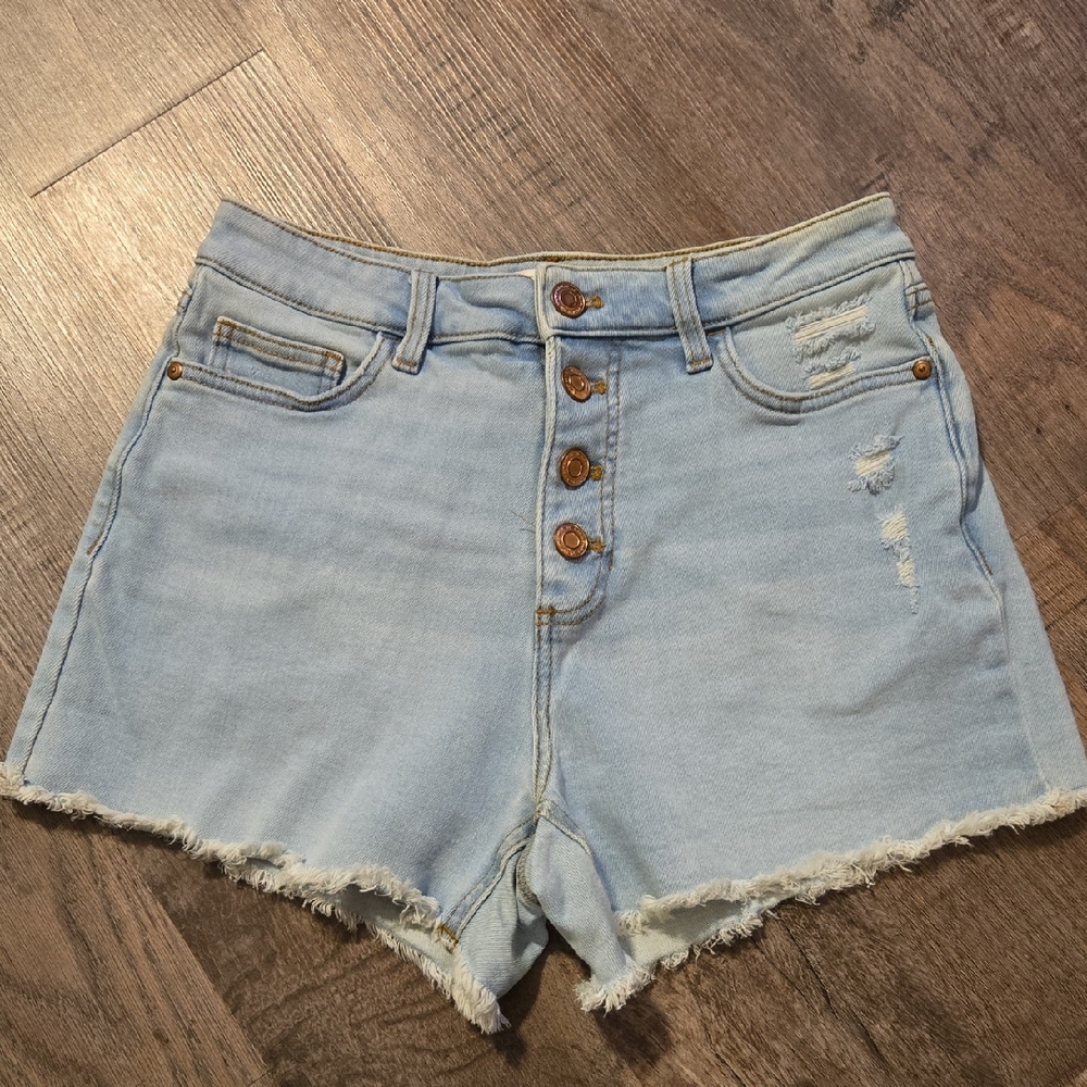 LC Lauren Conrad Light Blue Frayed Jean Shorts